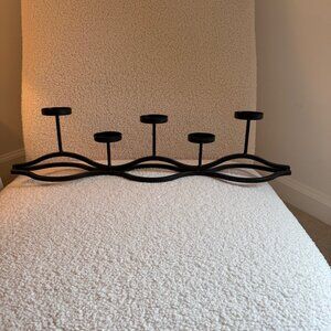 5 Candle Wrought Iron Candelabra - 21.5"